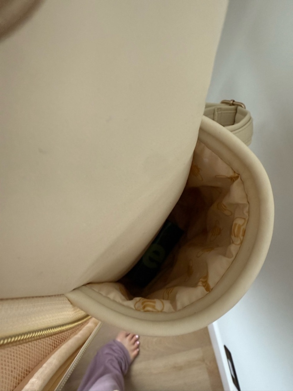 Itzy Ritzy Mini Plus Diaper Bag - Milk and Honey cream quilted faux leather - Picture 8 of 10